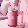 Jetsetter Hydration Stainless Steel Tumbler with Handle, Straw & Topper with Velour Crossbody Pouch Jetsetter Hydration Stainless Steel Tumbler with Handle, Straw & Topper with Velour Crossbody Pouch