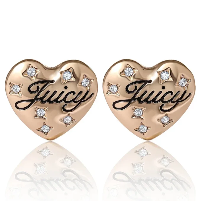 Juicy Crystal-Embellished Heart Stud Earrings Juicy Crystal-Embellished Heart Stud Earrings
