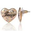 Juicy Crystal-Embellished Heart Stud Earrings Juicy Crystal-Embellished Heart Stud Earrings