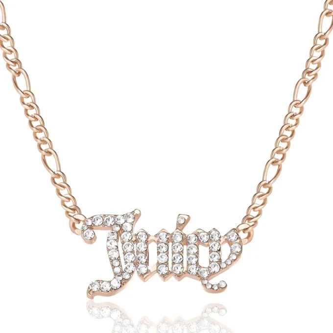 Juicy Script Crystal Chain Necklace Juicy Script Crystal Chain Necklace