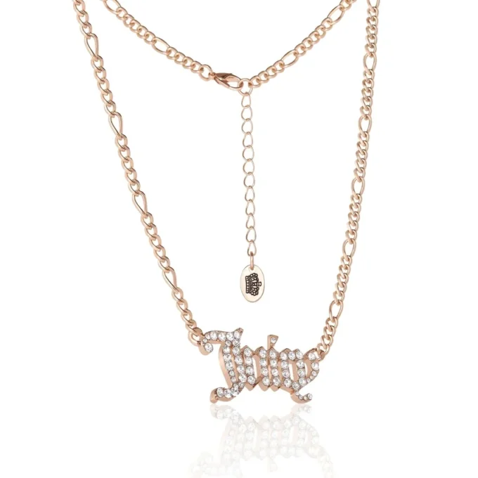 Juicy Script Crystal Chain Necklace Juicy Script Crystal Chain Necklace