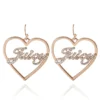 Juicy Script Crystal Heart Drop Earrings Juicy Script Crystal Heart Drop Earrings