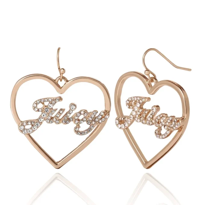 Juicy Script Crystal Heart Drop Earrings Juicy Script Crystal Heart Drop Earrings