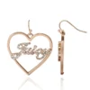 Juicy Script Crystal Heart Drop Earrings Juicy Script Crystal Heart Drop Earrings