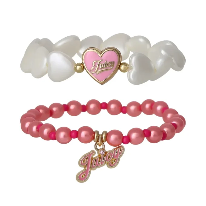 Kids Choose Juicy Heart Charm 2 Piece Bracelet Duo Kids Choose Juicy Heart Charm 2 Piece Bracelet Duo