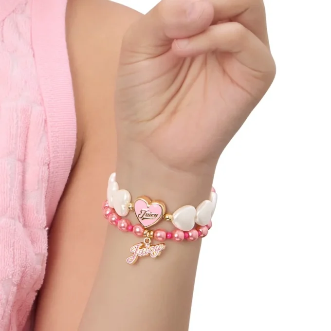 Kids Choose Juicy Heart Charm 2 Piece Bracelet Duo Kids Choose Juicy Heart Charm 2 Piece Bracelet Duo