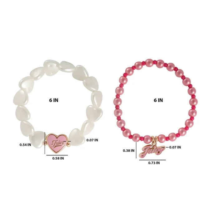 Kids Choose Juicy Heart Charm 2 Piece Bracelet Duo Kids Choose Juicy Heart Charm 2 Piece Bracelet Duo