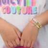Kids Choose Juicy Heart Charm 3 Piece Stretch Beaded Bracelet Set Kids Choose Juicy Heart Charm 3 Piece Stretch Beaded Bracelet Set