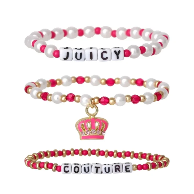 Kids Crown Charm 3 Piece Stretch Beaded Bracelet Set Kids Crown Charm 3 Piece Stretch Beaded Bracelet Set