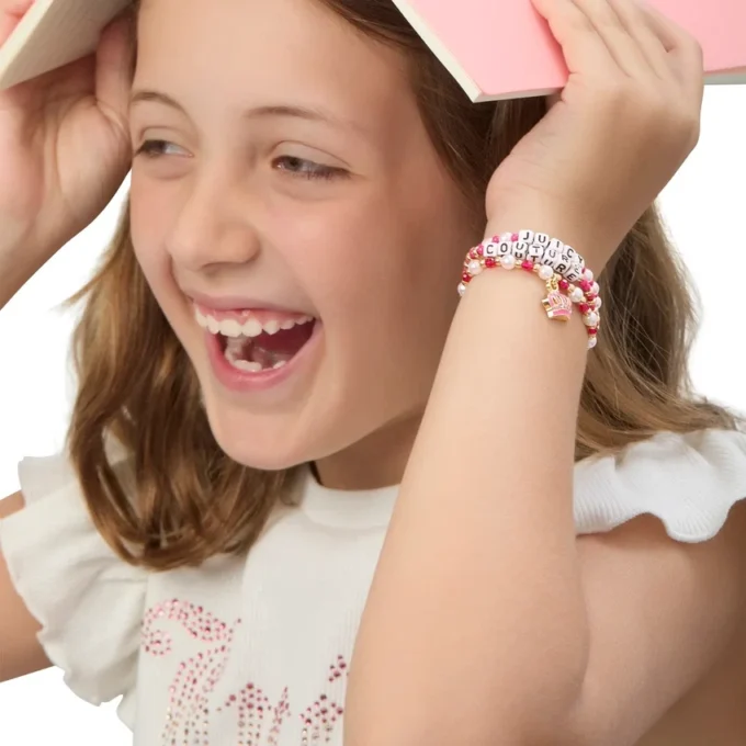 Kids Crown Charm 3 Piece Stretch Beaded Bracelet Set Kids Crown Charm 3 Piece Stretch Beaded Bracelet Set