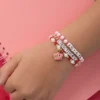 Kids Crown Charm 3 Piece Stretch Beaded Bracelet Set Kids Crown Charm 3 Piece Stretch Beaded Bracelet Set