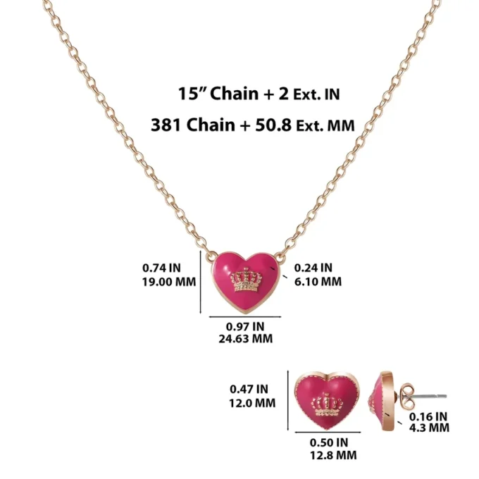 Kids Crown Logo Heart Pendant Necklace Kids Crown Logo Heart Pendant Necklace