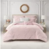 Kiss Pleat Micromink Comforter Set with Decorative Pillows