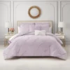 Kiss Pleat Micromink Comforter Set with Decorative Pillows