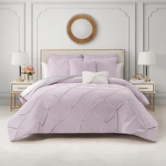 Kiss Pleat Micromink Comforter Set with Decorative Pillows Kiss Pleat Micromink Comforter Set with Decorative Pillows