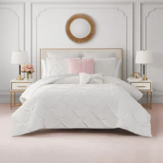 Kiss Pleat Micromink Comforter Set with Decorative Pillows Kiss Pleat Micromink Comforter Set with Decorative Pillows
