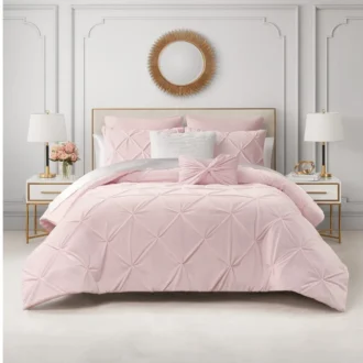 Kiss Pleat Micromink Comforter Set with Decorative Pillows Kiss Pleat Micromink Comforter Set with Decorative Pillows