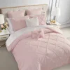 Kiss Pleat Micromink Comforter Set with Decorative Pillows