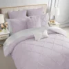 Kiss Pleat Micromink Comforter Set with Decorative Pillows
