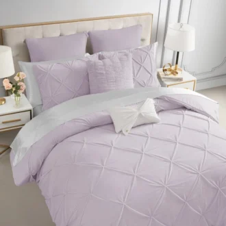 Kiss Pleat Micromink Comforter Set with Decorative Pillows Kiss Pleat Micromink Comforter Set with Decorative Pillows