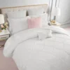 Kiss Pleat Micromink Comforter Set with Decorative Pillows