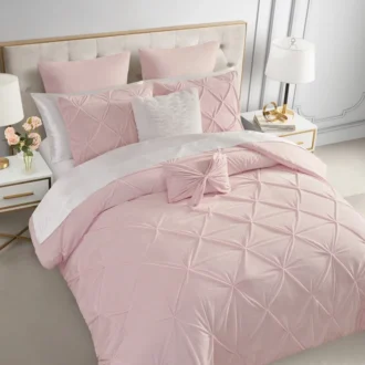 Kiss Pleat Micromink Comforter Set with Decorative Pillows Kiss Pleat Micromink Comforter Set with Decorative Pillows