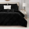 Kiss Pleat Micromink Comforter Set with Decorative Pillows
