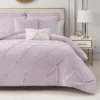 Kiss Pleat Micromink Comforter Set with Decorative Pillows