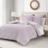 Kiss Pleat Micromink Comforter Set with Decorative Pillows