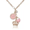 Layered Charm Necklace with Pink Enamel Accents Layered Charm Necklace with Pink Enamel Accents