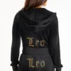 Leo Customizable Big Bling Velour Hoodie Leo Customizable Big Bling Velour Hoodie