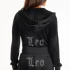 Leo Customizable Big Bling Velour Hoodie Leo Customizable Big Bling Velour Hoodie