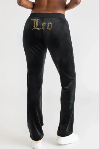 Leo Customizable Big Bling Velour Track Pants Leo Customizable Big Bling Velour Track Pants