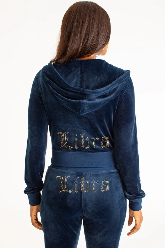 Libra Customizable Big Bling Velour Hoodie Libra Customizable Big Bling Velour Hoodie