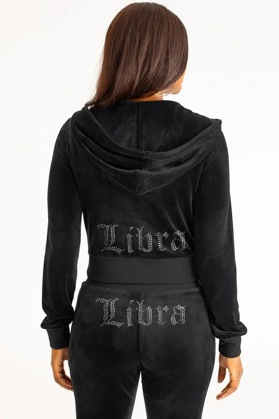 Libra Customizable Big Bling Velour Hoodie Libra Customizable Big Bling Velour Hoodie
