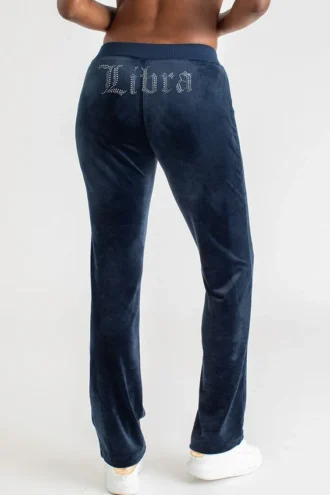 Libra Customizable Big Bling Velour Track Pants