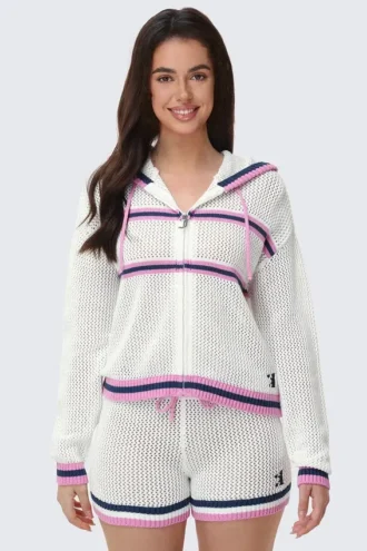 Mesh Zip-Up Hoodie