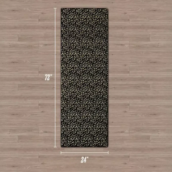 Metallic Leopard Plush Rug, 2′ X 6′