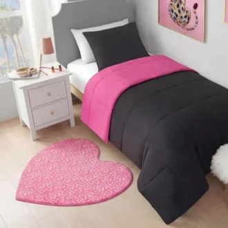 Metallic Leopard Plush Rug, 3′ Heart