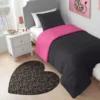 Metallic Leopard Plush Rug, 3′ Heart