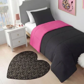 Metallic Leopard Plush Rug, 3′ Heart