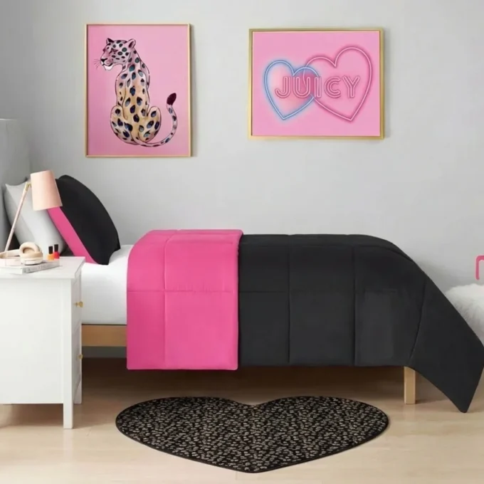 Metallic Leopard Plush Rug, 3′ Heart