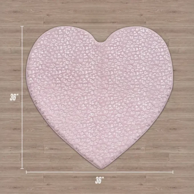 Metallic Leopard Plush Rug, 3′ Heart