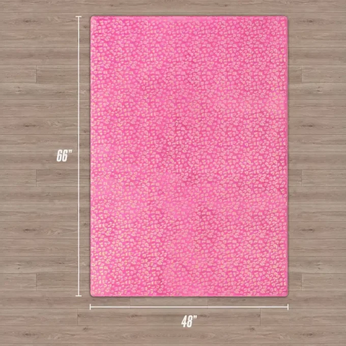 Metallic Leopard Plush Rug, 4′ X 6′