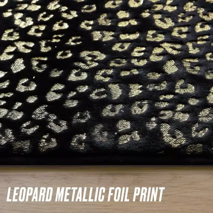 Metallic Leopard Plush Rug, 2′ X 6′