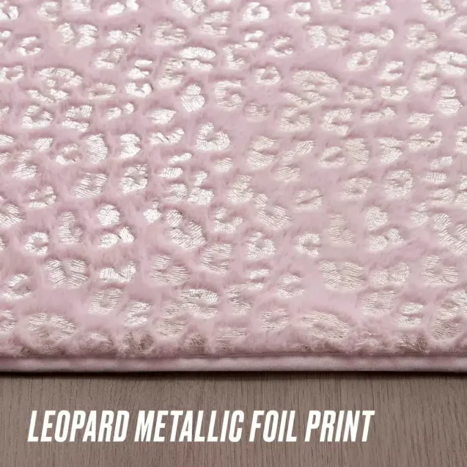 Metallic Leopard Plush Rug, 2′ X 6′ Metallic Leopard Plush Rug, 2′ X 6′