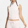 Mockneck Cotton Velour Zip-Up Vest Mockneck Cotton Velour Zip-Up Vest