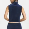 Mockneck Cotton Velour Zip-Up Vest Mockneck Cotton Velour Zip-Up Vest