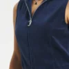 Mockneck Cotton Velour Zip-Up Vest Mockneck Cotton Velour Zip-Up Vest