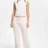 Mockneck Cotton Velour Zip-Up Vest Mockneck Cotton Velour Zip-Up Vest